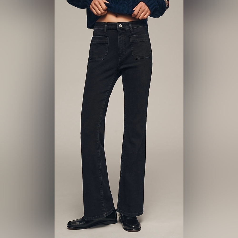 Anthropologie Pilcro Black Flare Wide-Leg Jeans w27